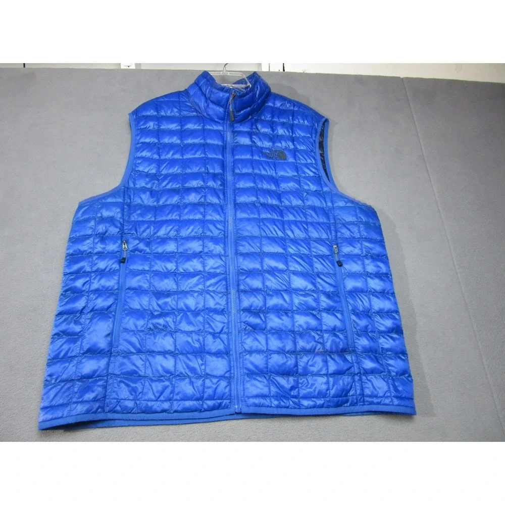 The North Face ThermoBall Vest Mens XL Blue Quilted Puffer Royal Blue Outdoor